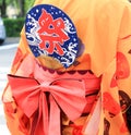 Japanese Yukata with a hand fan